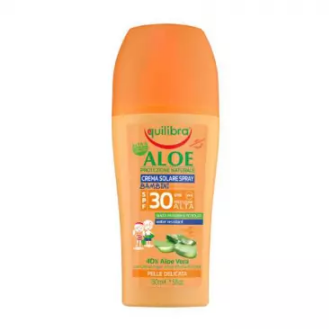 Equilibra -  Equilibra Aloesowy krem przeciwsłoneczny w sprayu dla dzieci SPF 30+, 150 ml 